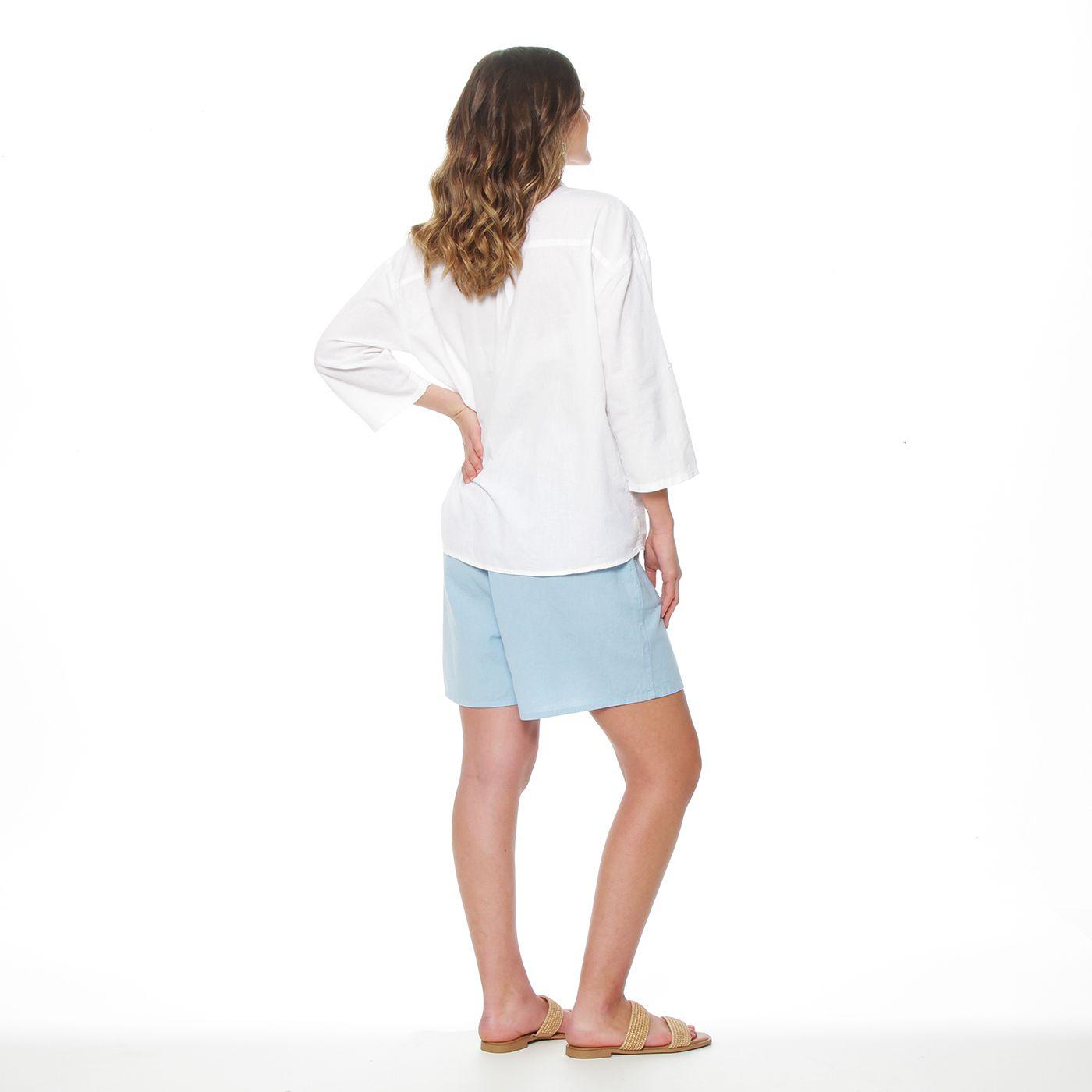 Blusa  Manga  Larga Abotonada En El Delantero-7