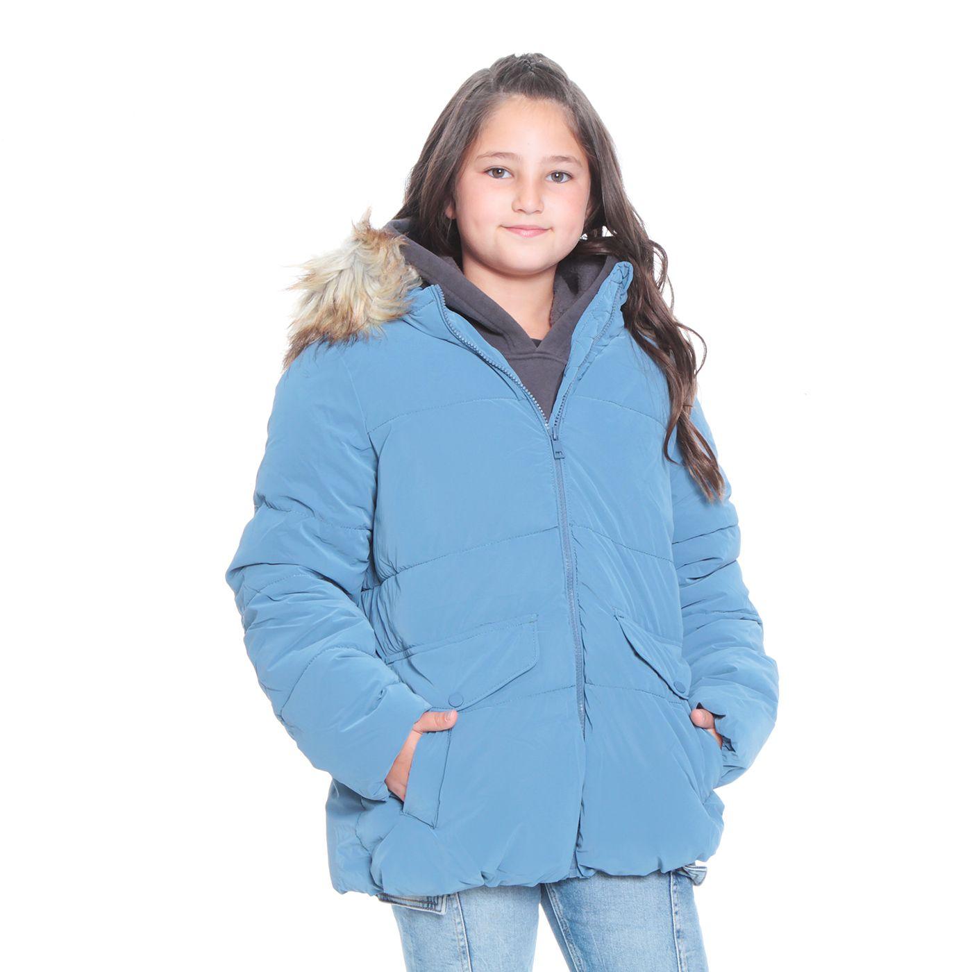 Parka Nina Manga Larga Con Capucha Y Bolsillos-0