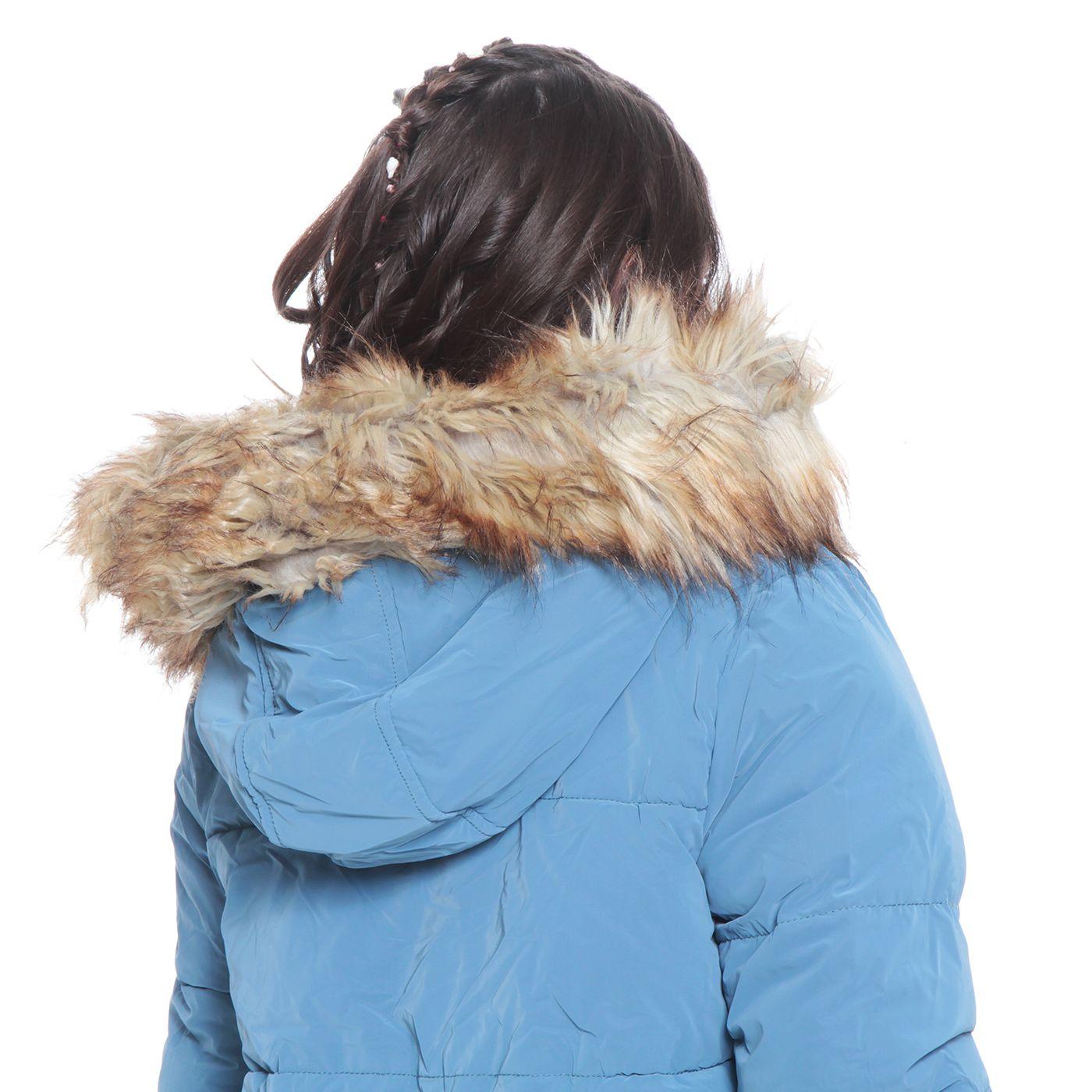 Parka Nina Manga Larga Con Capucha Y Bolsillos-2