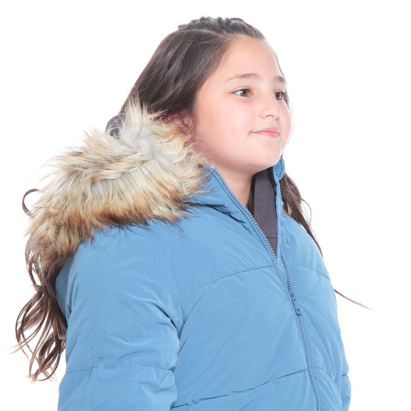 Parka Nina Manga Larga Con Capucha Y Bolsillos-4