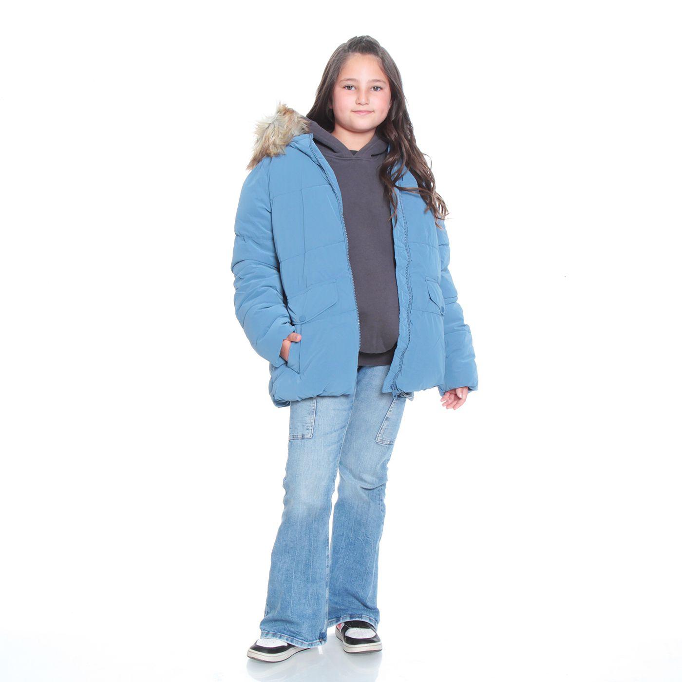 Parka Nina Manga Larga Con Capucha Y Bolsillos-6
