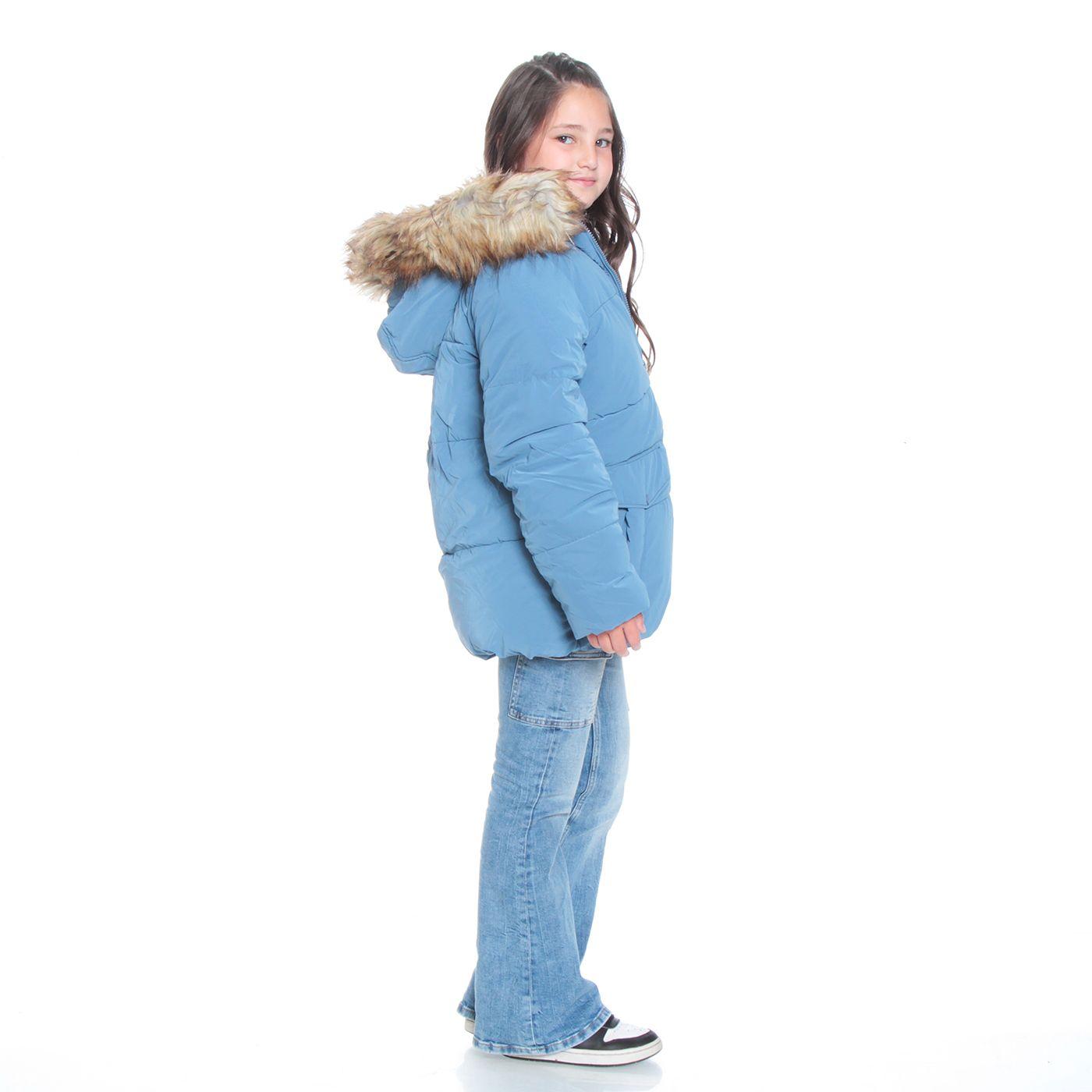 Parka Nina Manga Larga Con Capucha Y Bolsillos-8