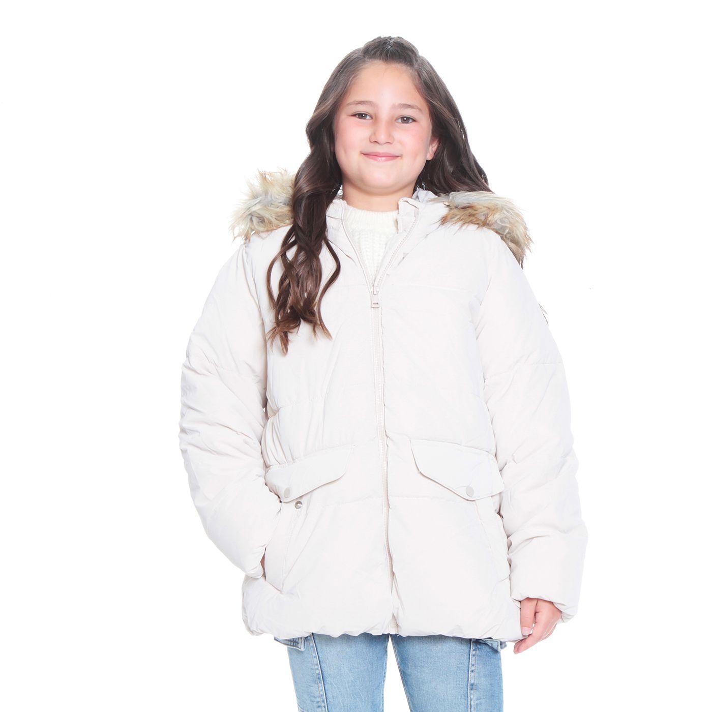 Parka Nina Manga Larga Con Capucha Y Bolsillos-0