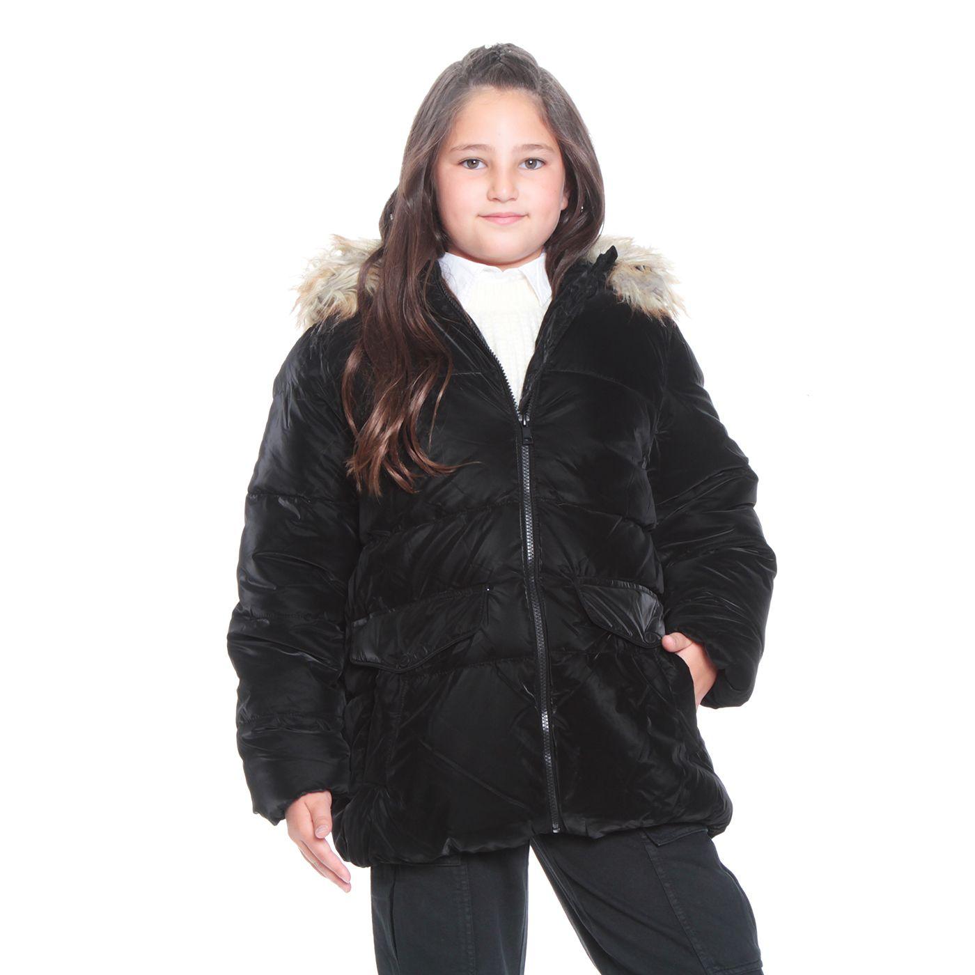 Parka Nina Manga Larga Con Capucha Y Bolsillos-0