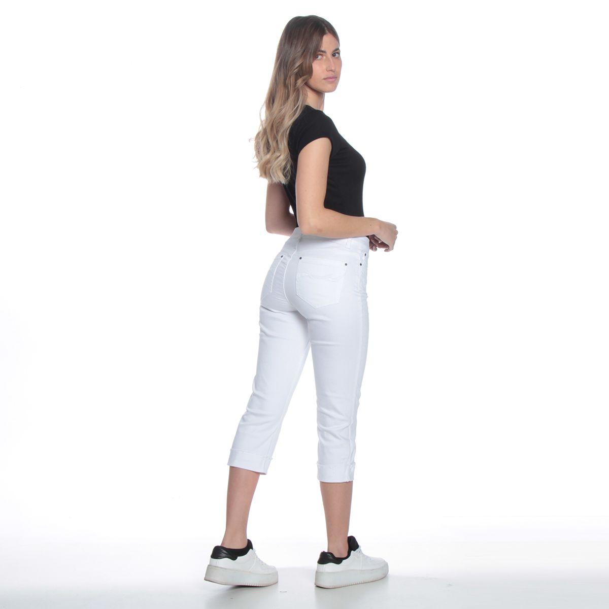 Pantalon Pitillo Crop Con Basta Roll Up Pretina Basica Un Boton-6
