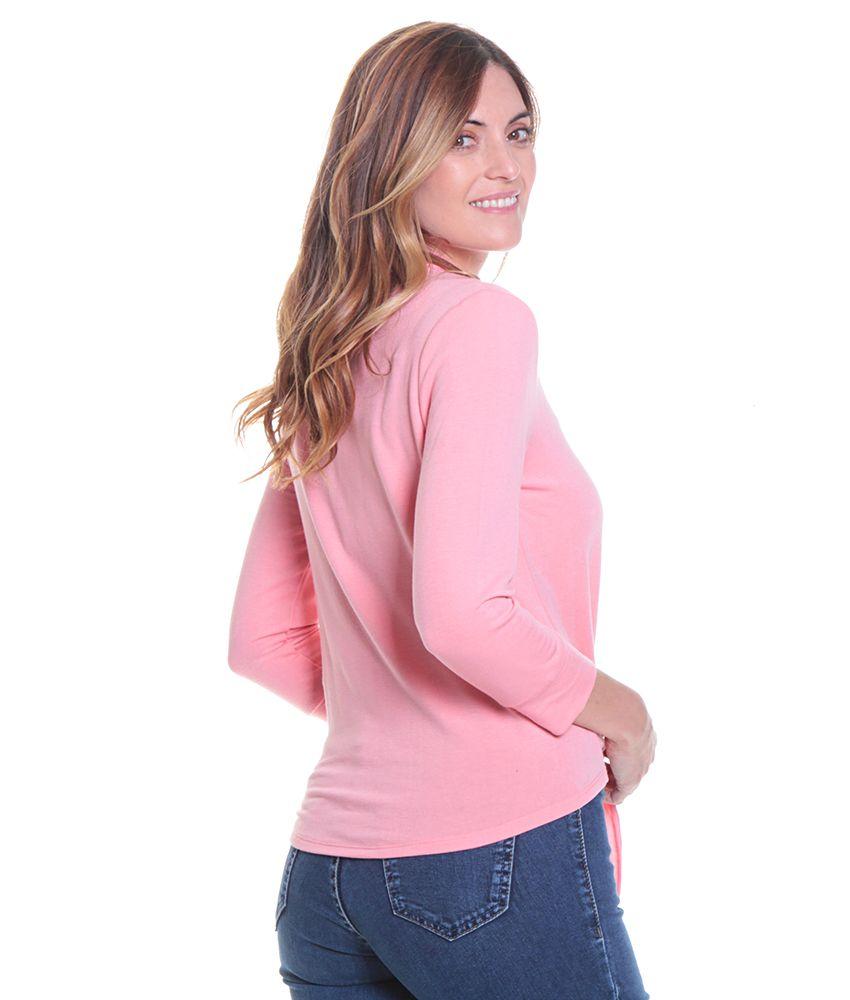 Blusa  M/larga  Cuello Camisero Botones Delantero Amarra En Cintura-6