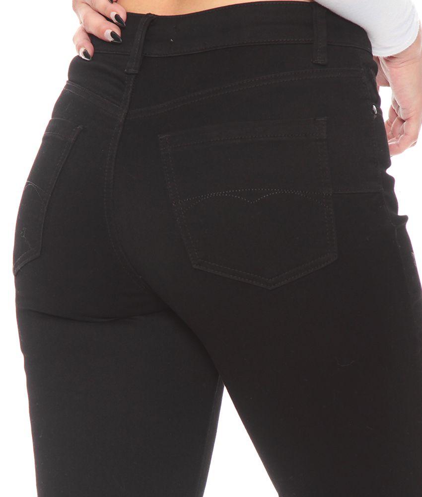 Jeans Pretina Basica Flare Tiro Alto Push Up-4