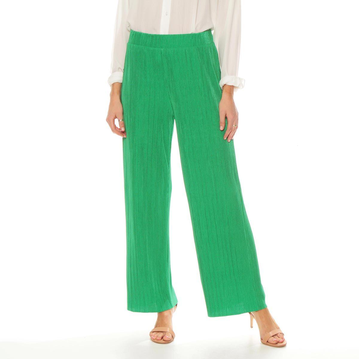 Pantalon Solido Plisado Con Pretina Elasticada-0