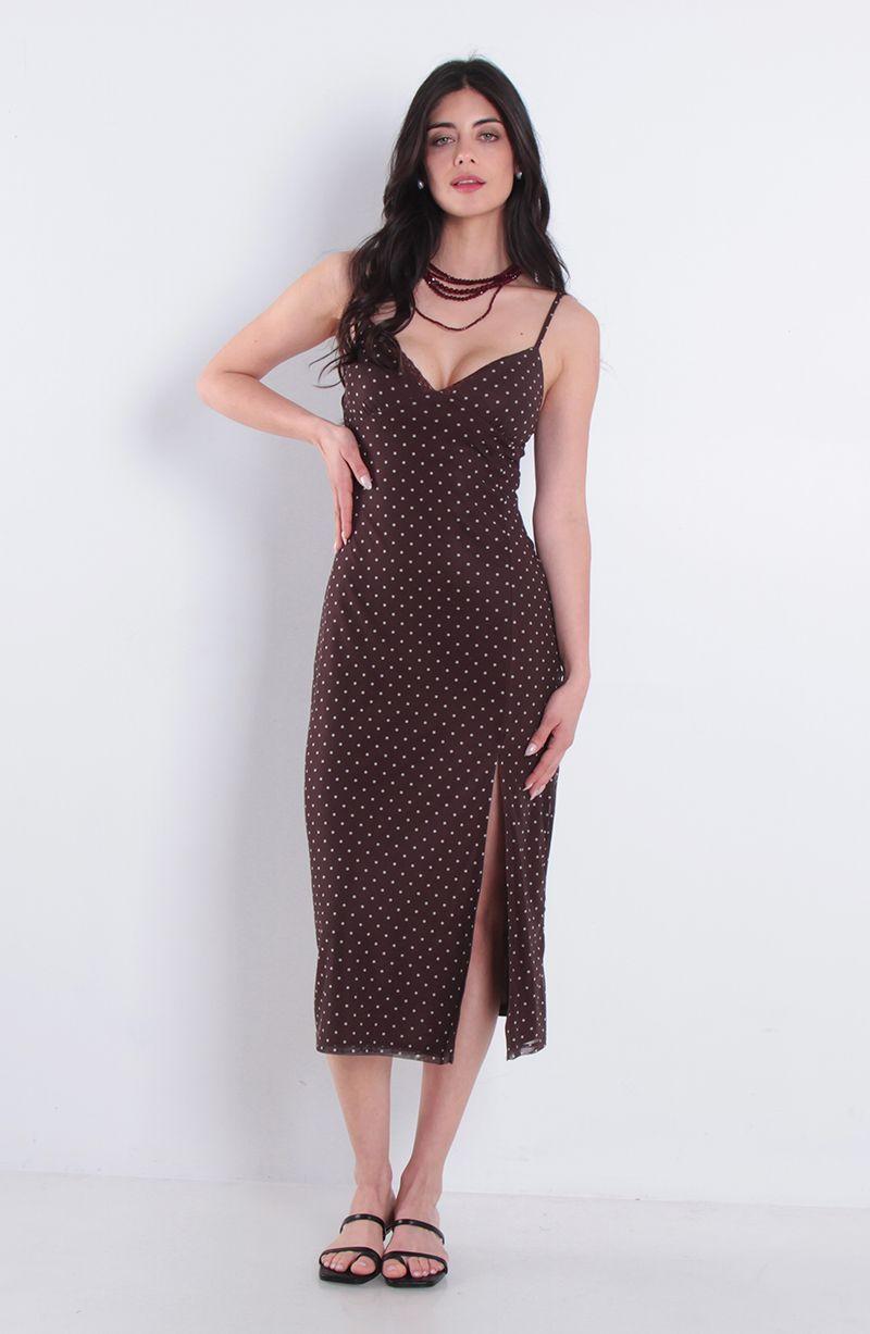 Vestido Largo Estampado Sin Mangas Cuello En V-0