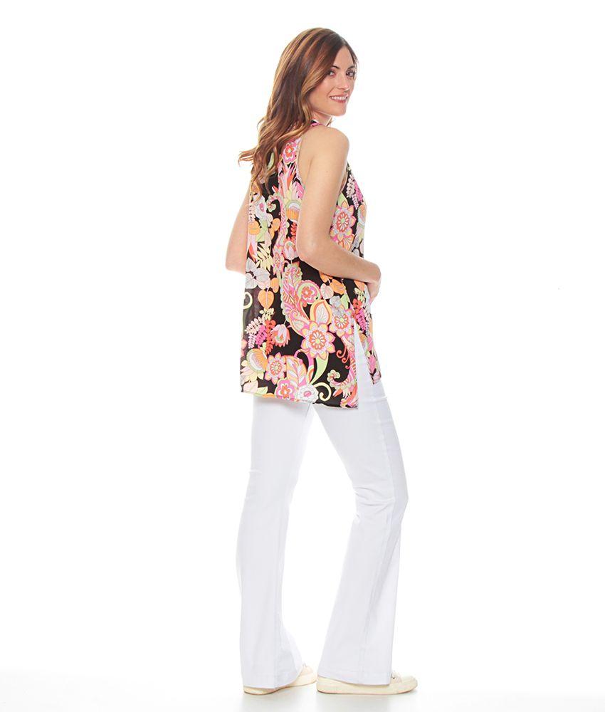 Blusa Sin Manga Estampada Escote-6