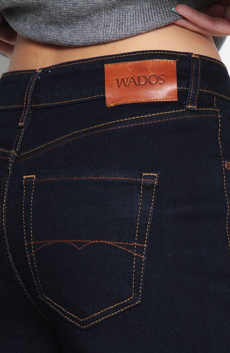 Jeans Wide Leg Tiro Alto  Pretina Basica   1 Boton-3