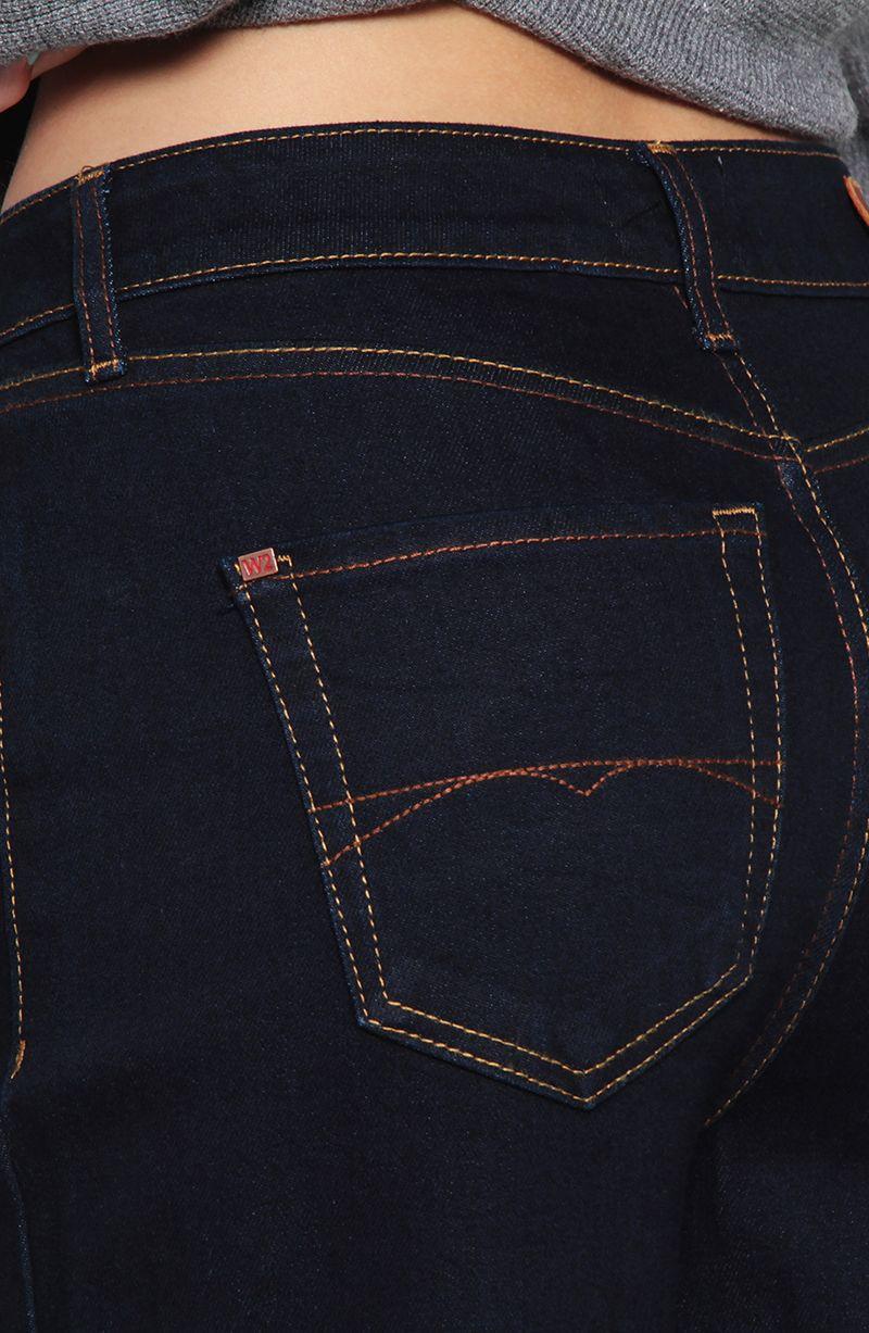 Jeans Wide Leg Tiro Alto  Pretina Basica   1 Boton-4