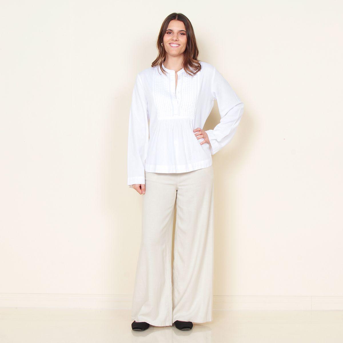 Blusa Manga Larga Lino Escote Mao-4