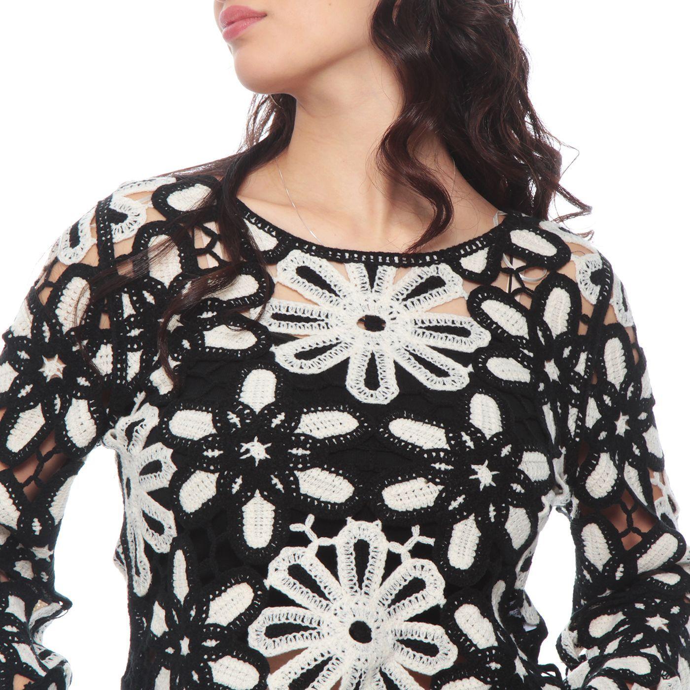 Sweater Crochet Manga Larga Escote  Redondo-2