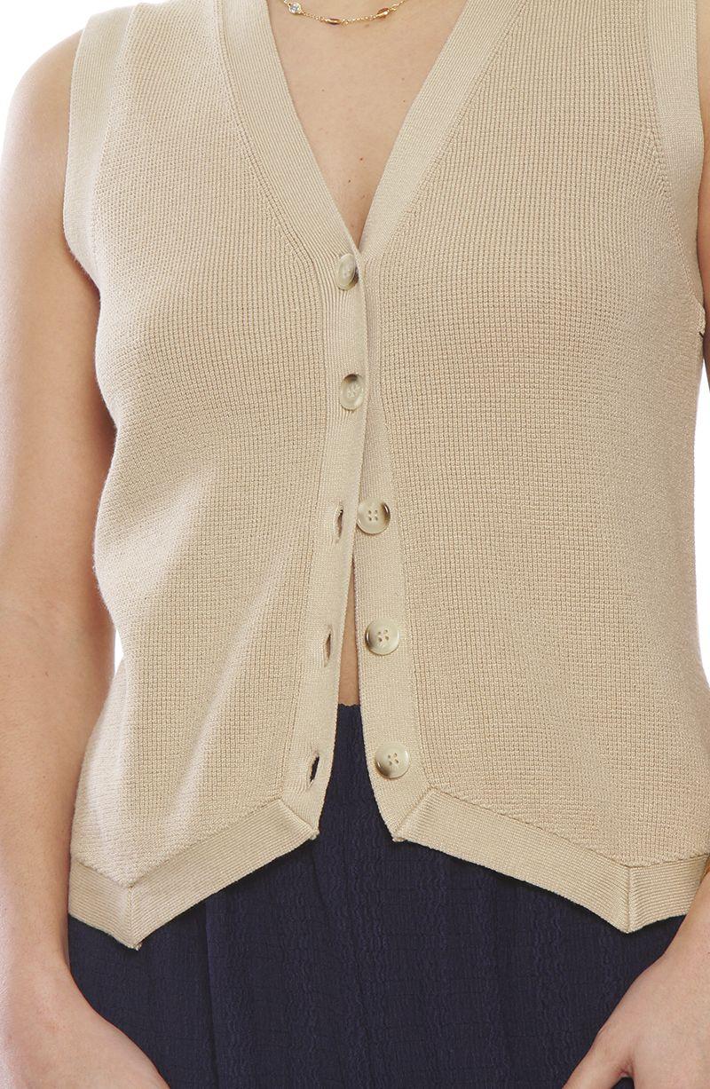 Chaleco  Sin Manga  Abotonado En Delantero-4