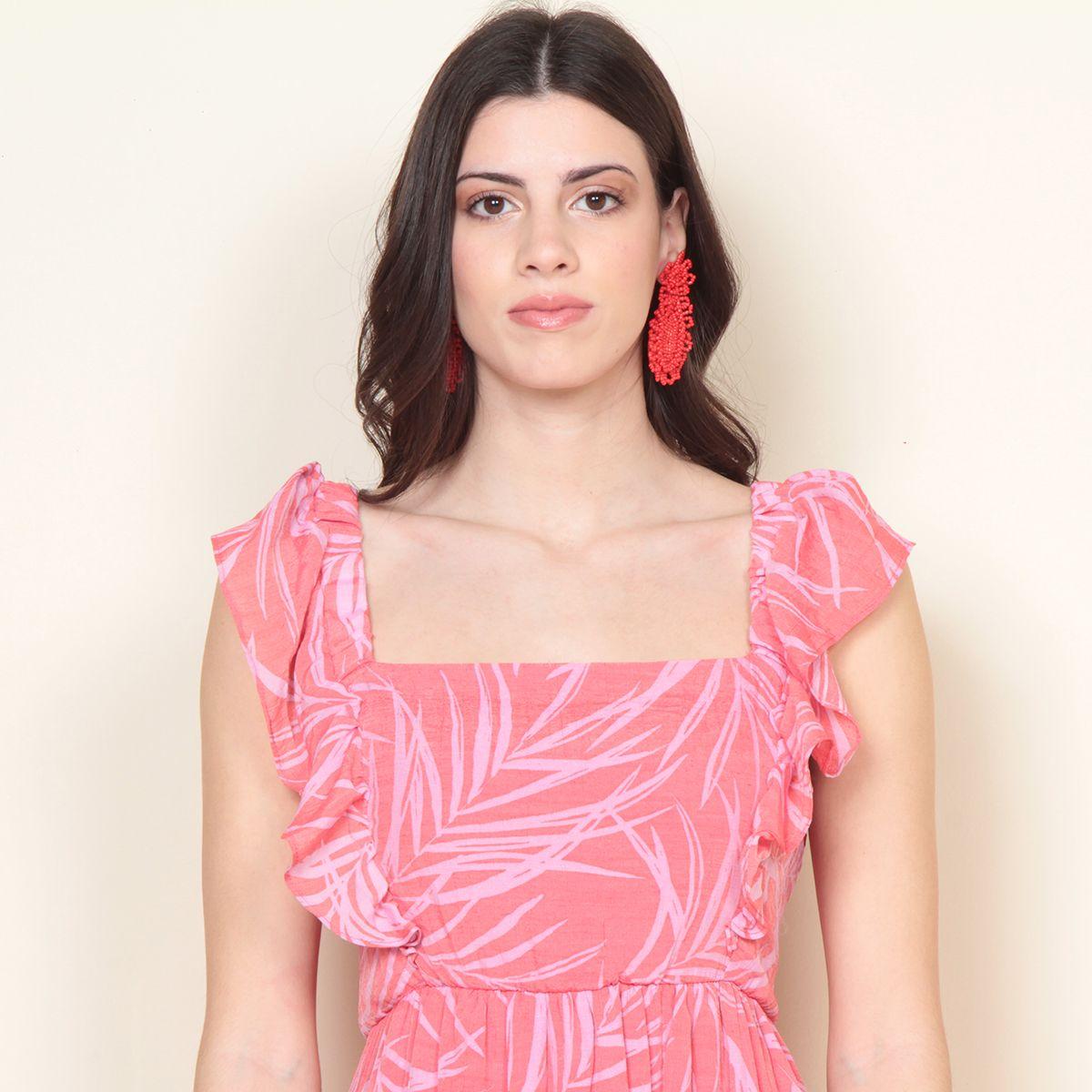 Vestido Sin Manga Estampado Largo-2