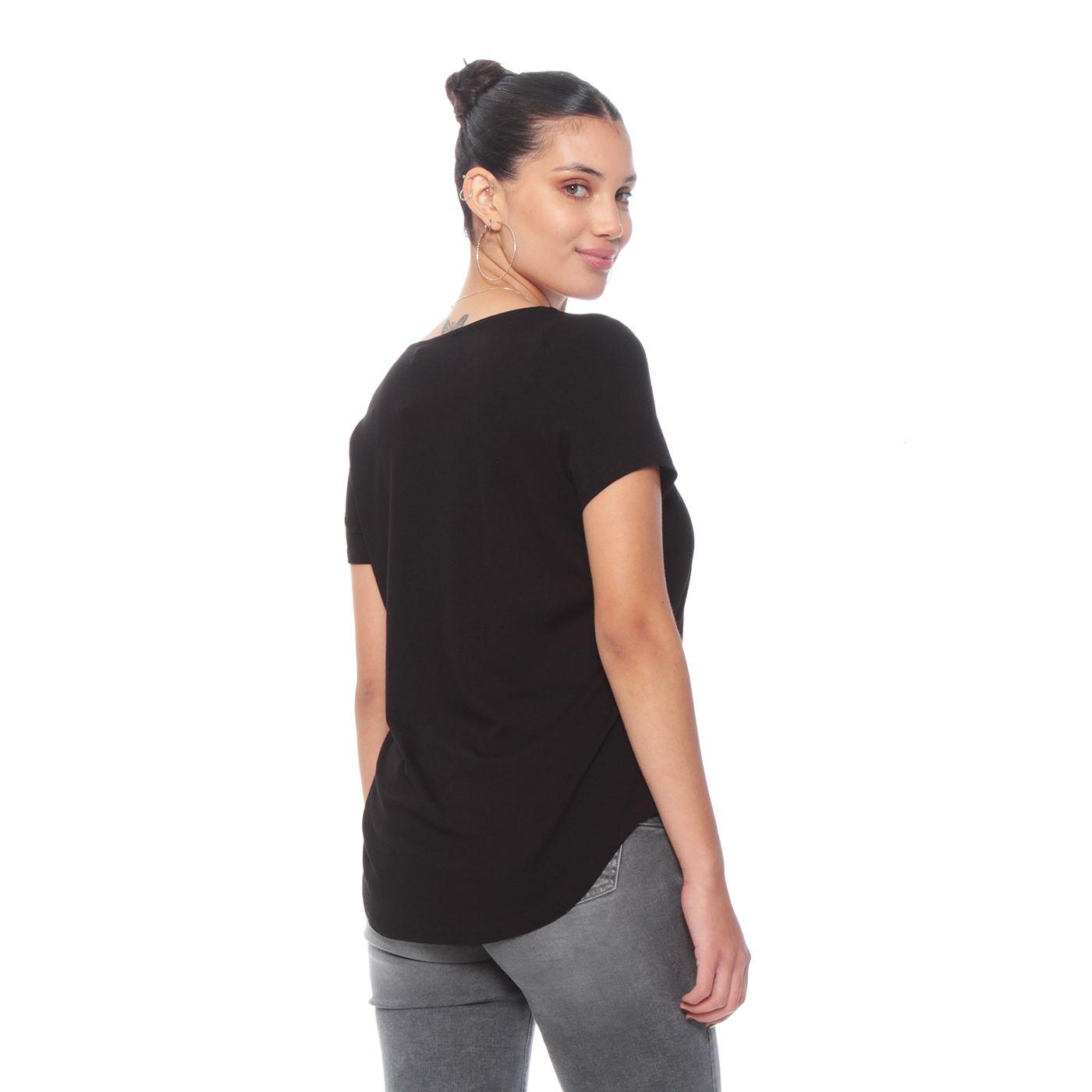 Polera Solida Manga Corta Con Cuello Redondo-5