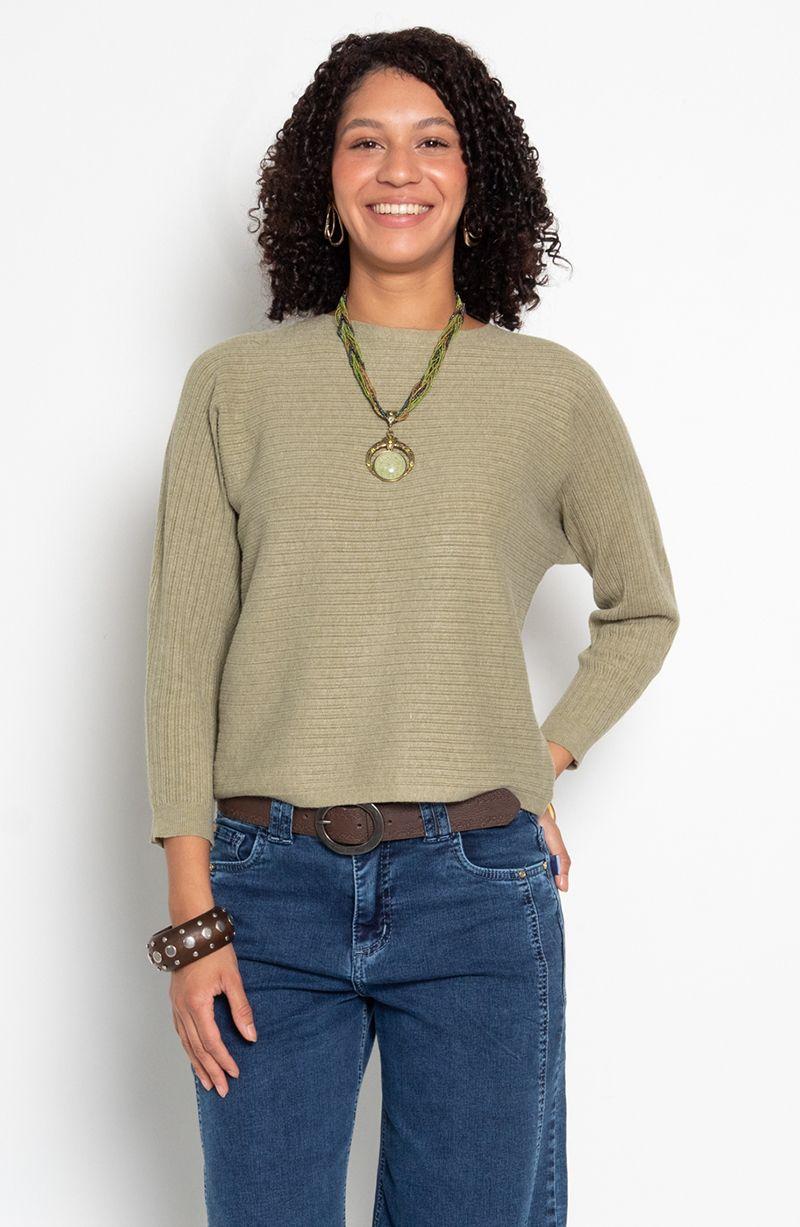 Sweater Manga  3/4 Escote  Redondo-0