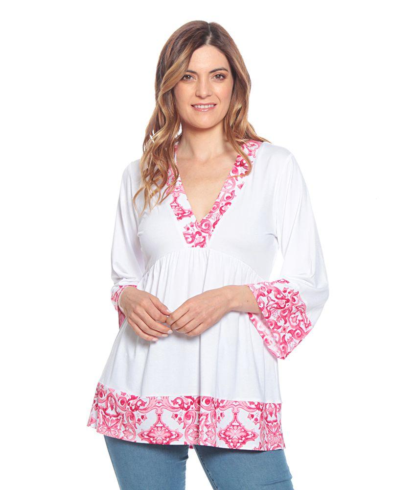 Polera Con Detalle De Estampado Manga Larga-0