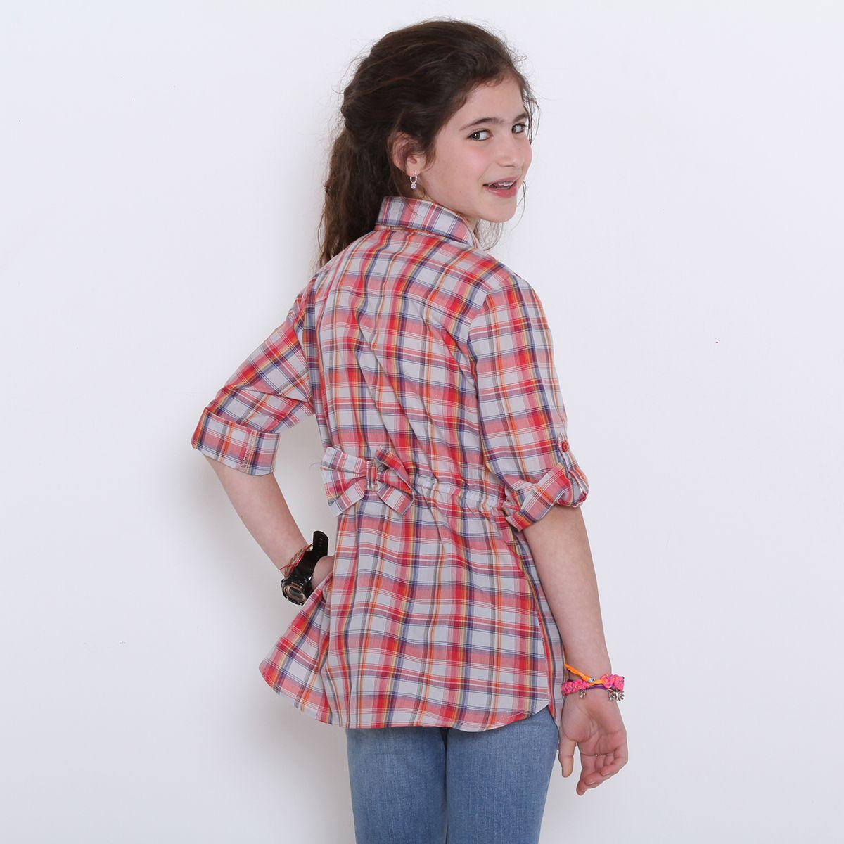 Blusa Escocesa Manga Corta Infantil-4