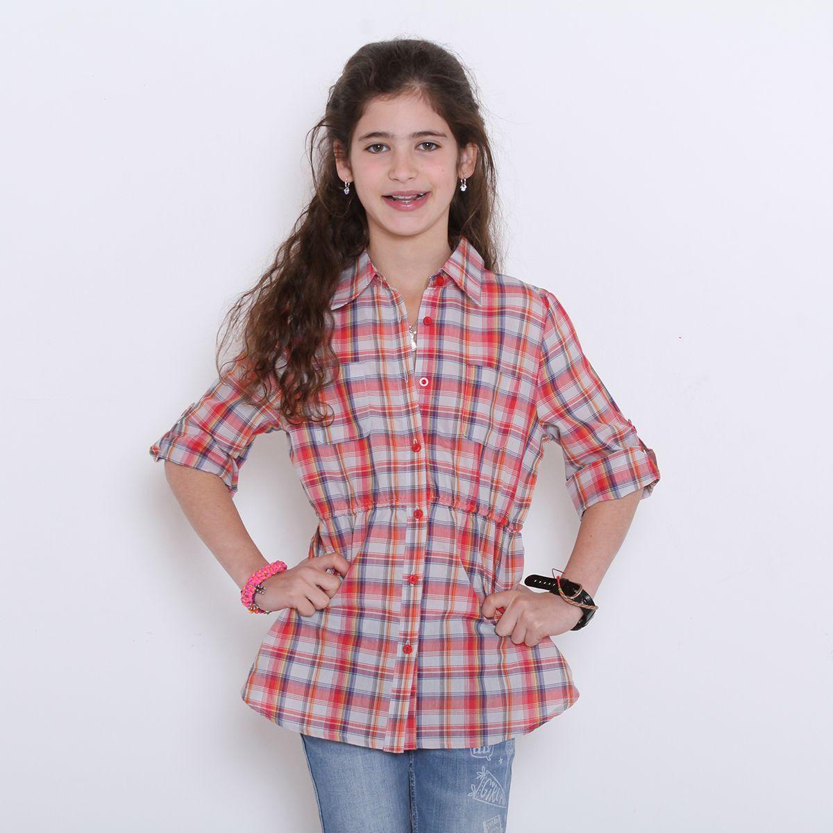 Blusa Escocesa Manga Corta Infantil-2