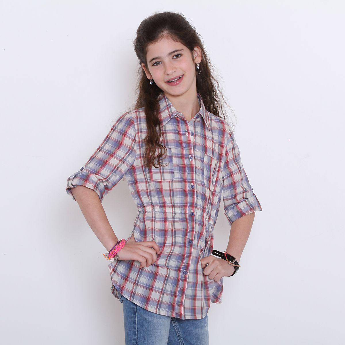 Blusa Escocesa Manga Corta Infantil-0