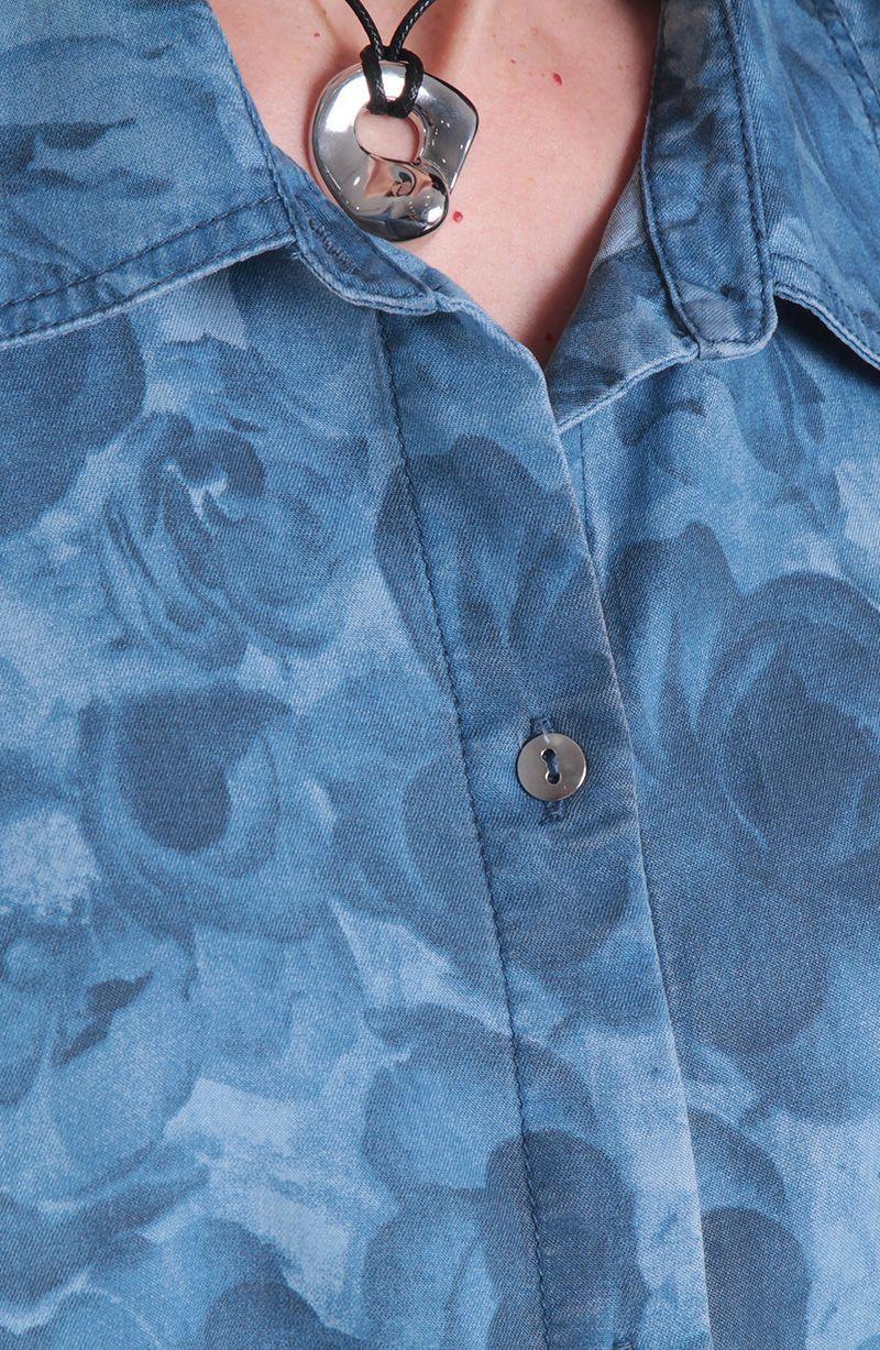 Blusa Lyocell Estampado Manga Corta Con Nudo En Ruedo-1