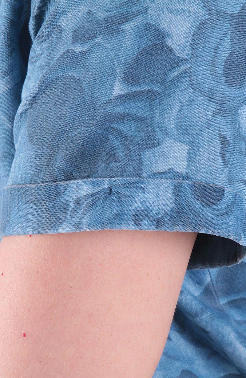 Blusa Lyocell Estampado Manga Corta Con Nudo En Ruedo-2