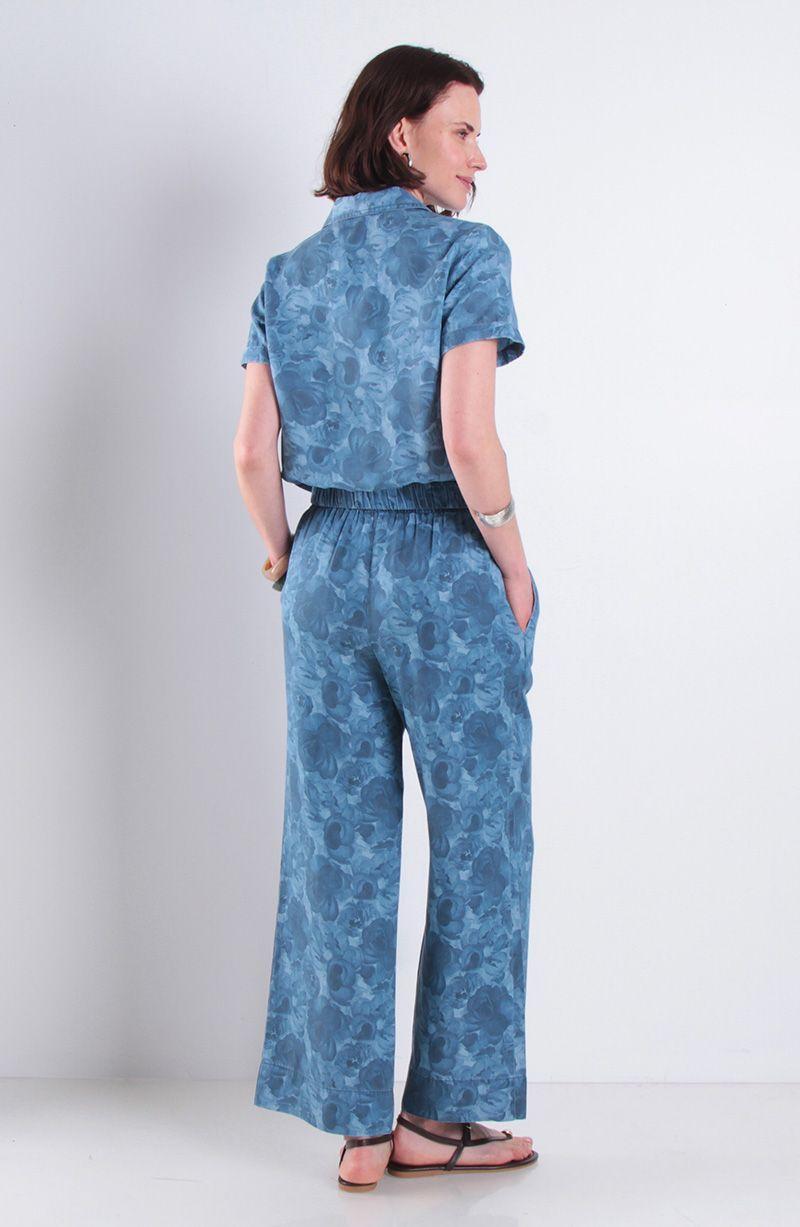Blusa Lyocell Estampado Manga Corta Con Nudo En Ruedo-5