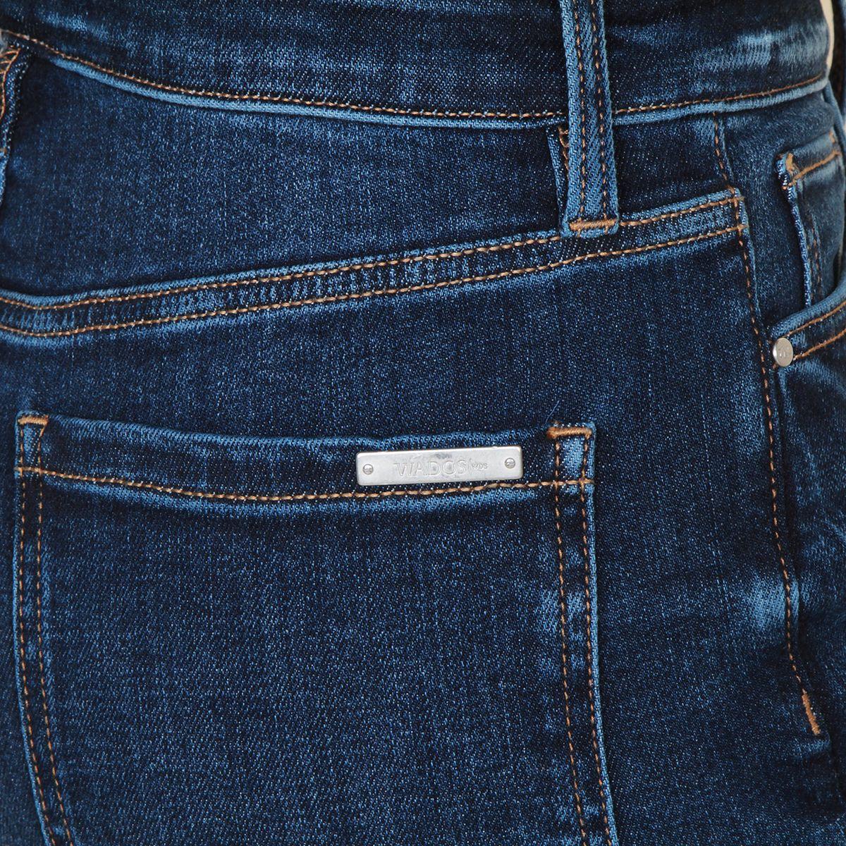 Jeans 1 Boton Tiro Alto Pretina Basica Wide Leg-2