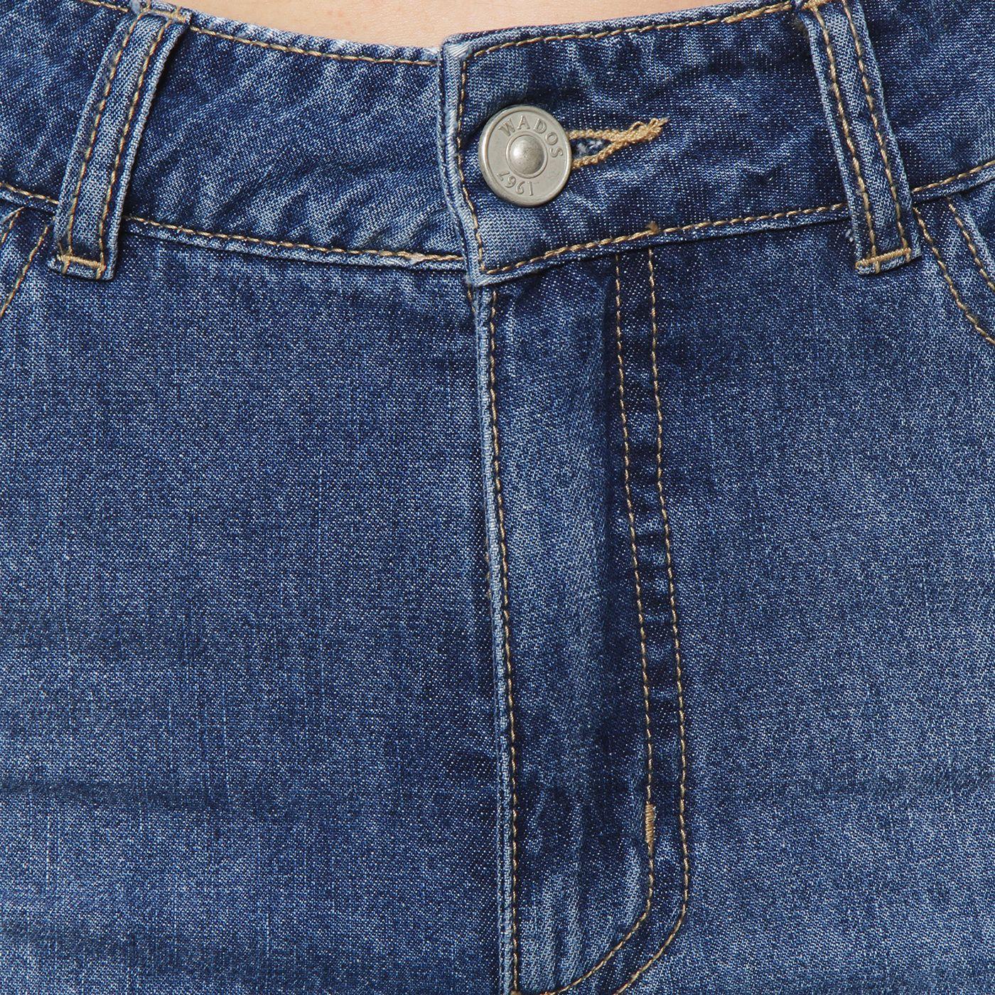 Jeans Wide  Leg Tiro Alto Pretina  Basica 1 Boton-9