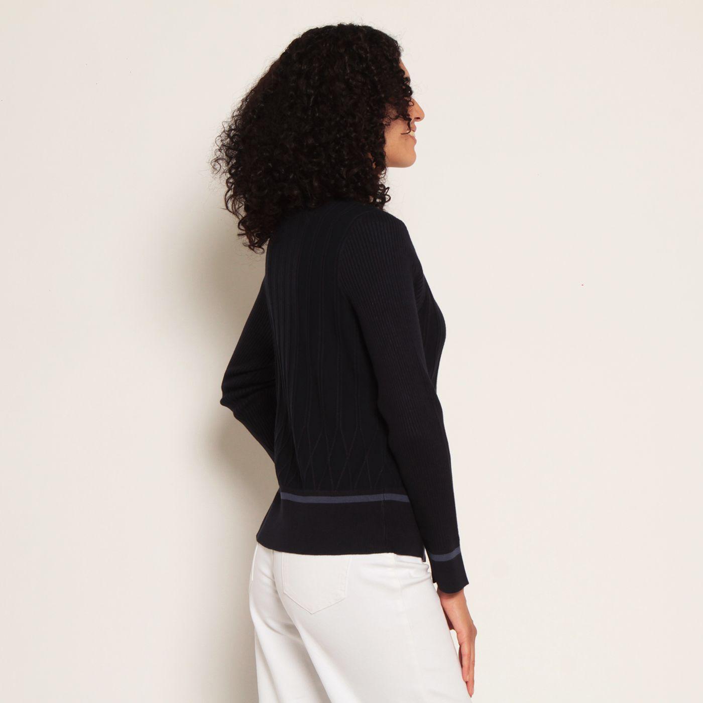 Chaleco Manga Larga Con Cierre En Delantero Y Escote Redondo-4