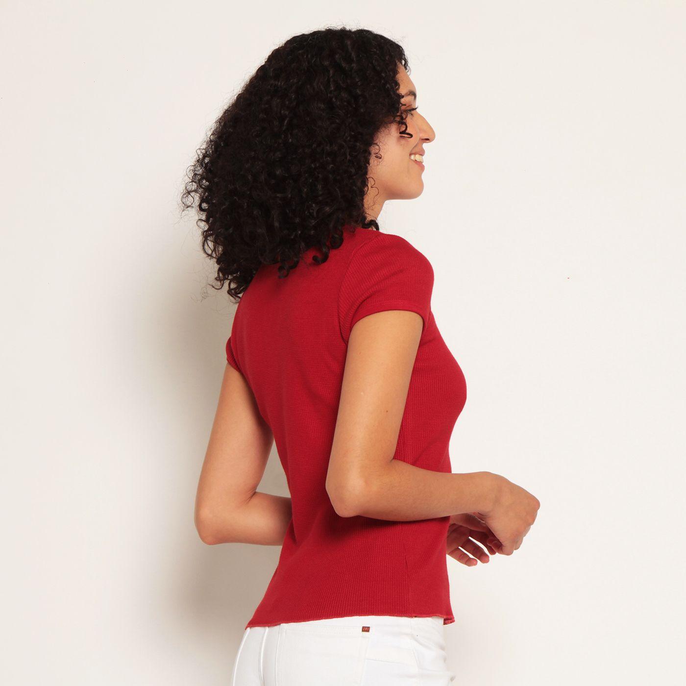 Polera Manga Corta Abotonada En Delantero-3