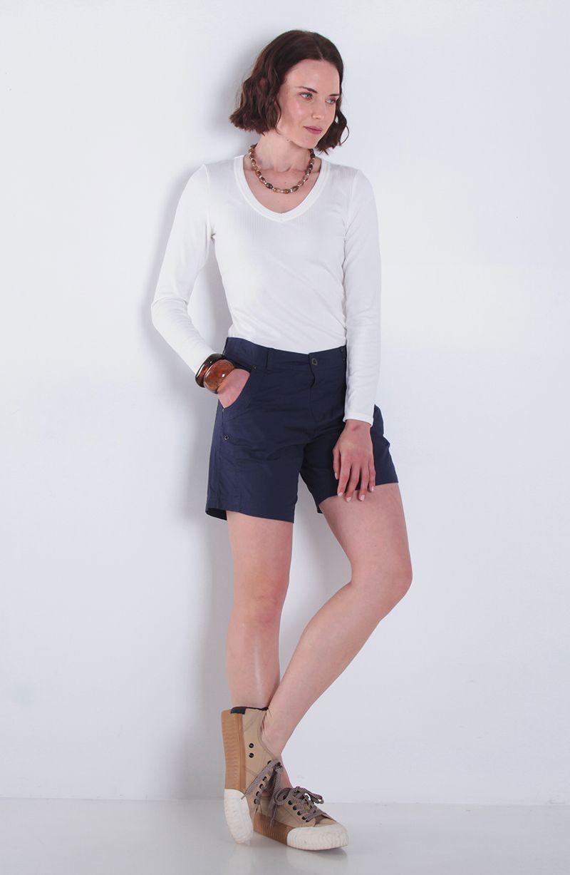 Short Cargo Tiro Alto Pretina Basica 1 Boton-3