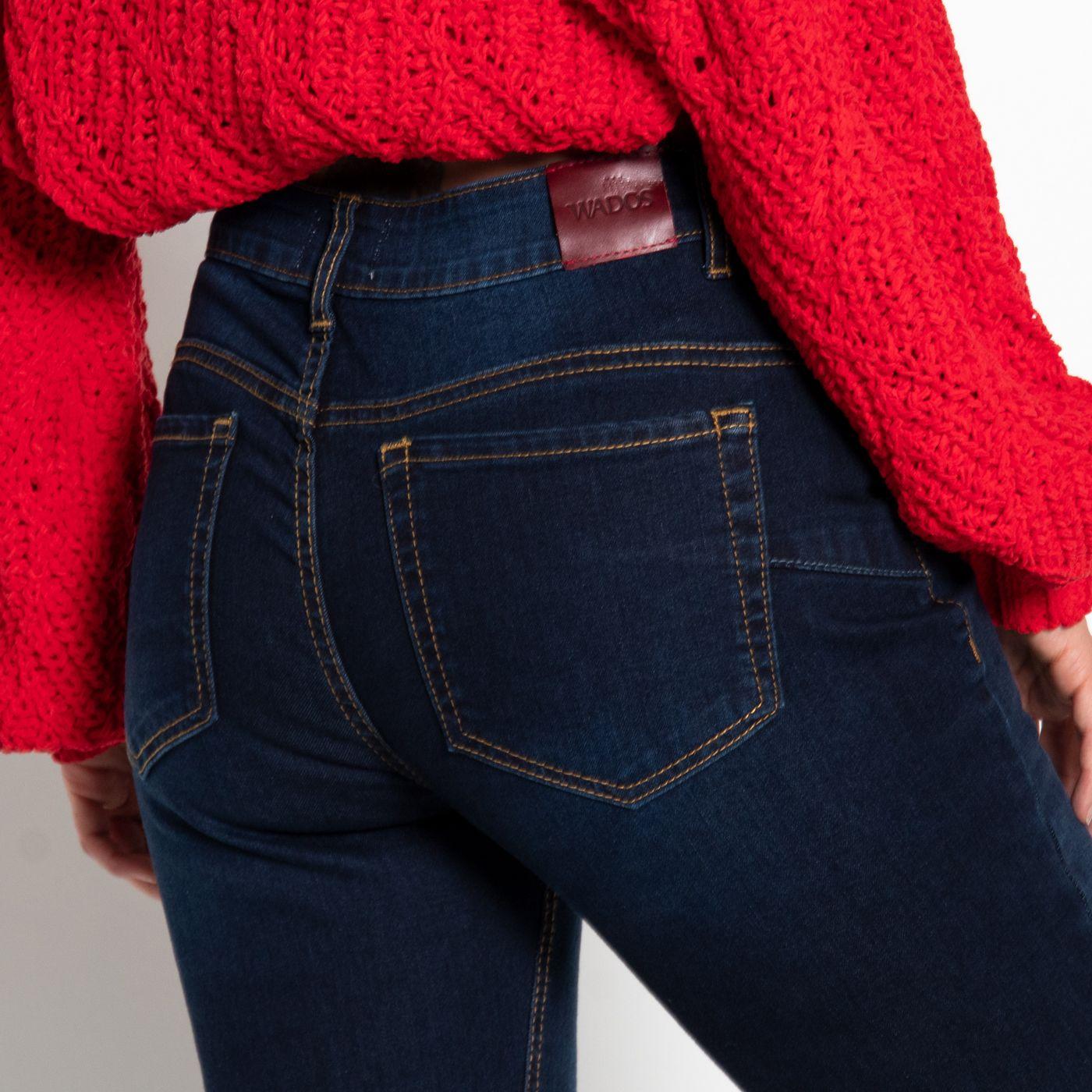 Jeans Tiro Alto Flare Pretina 2 Botones-6