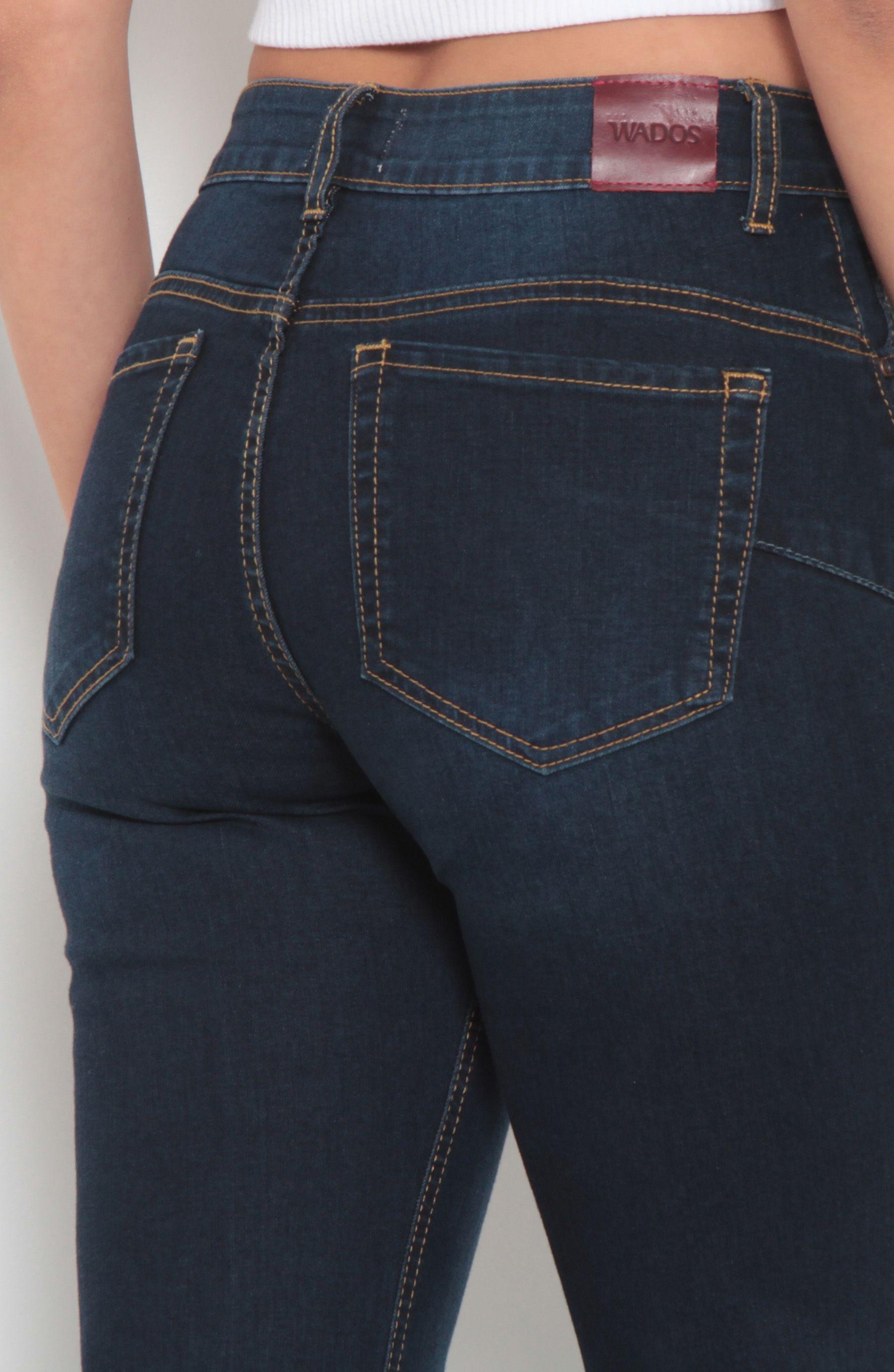Jeans Tiro Alto Flare Pretina 2 Botones-1