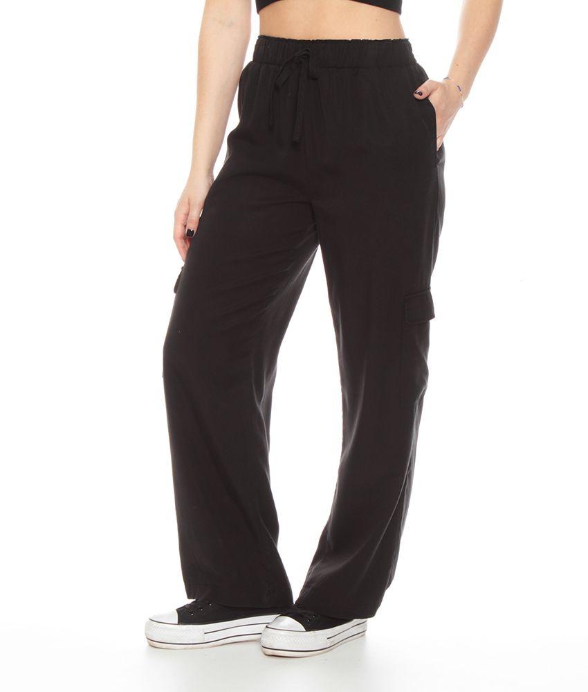 Pantalon Cargo Lyocell Tiro Alto-0