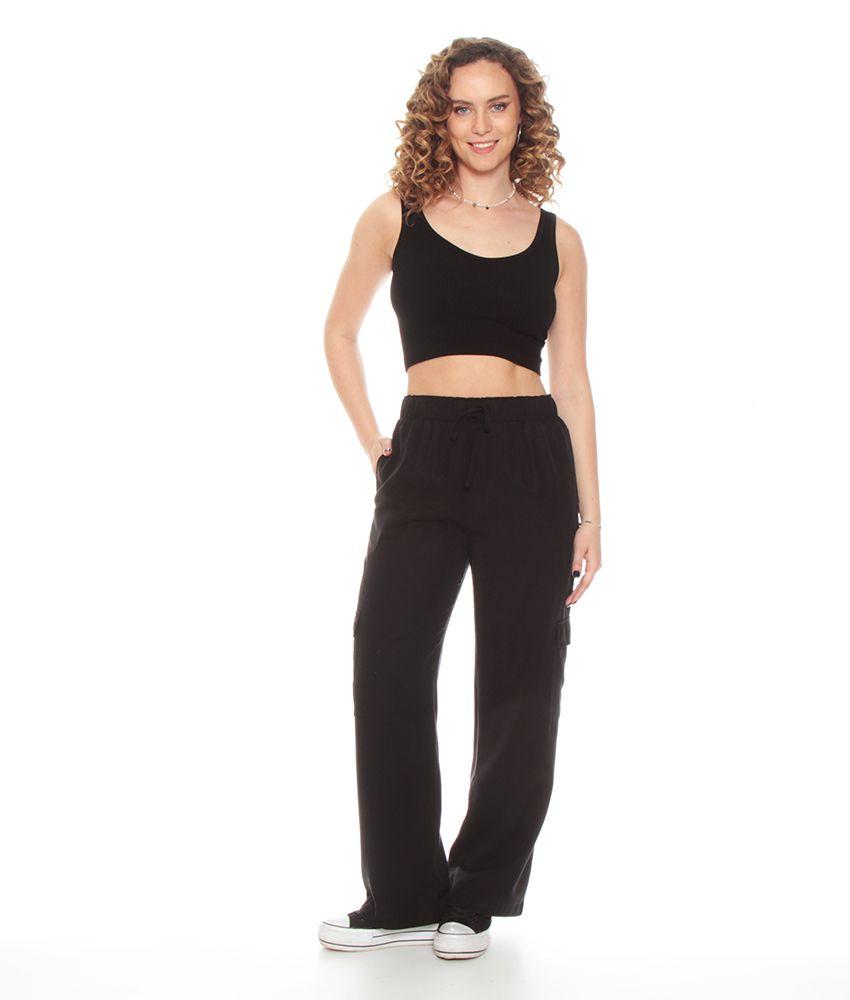 Pantalon Cargo Lyocell Tiro Alto-4