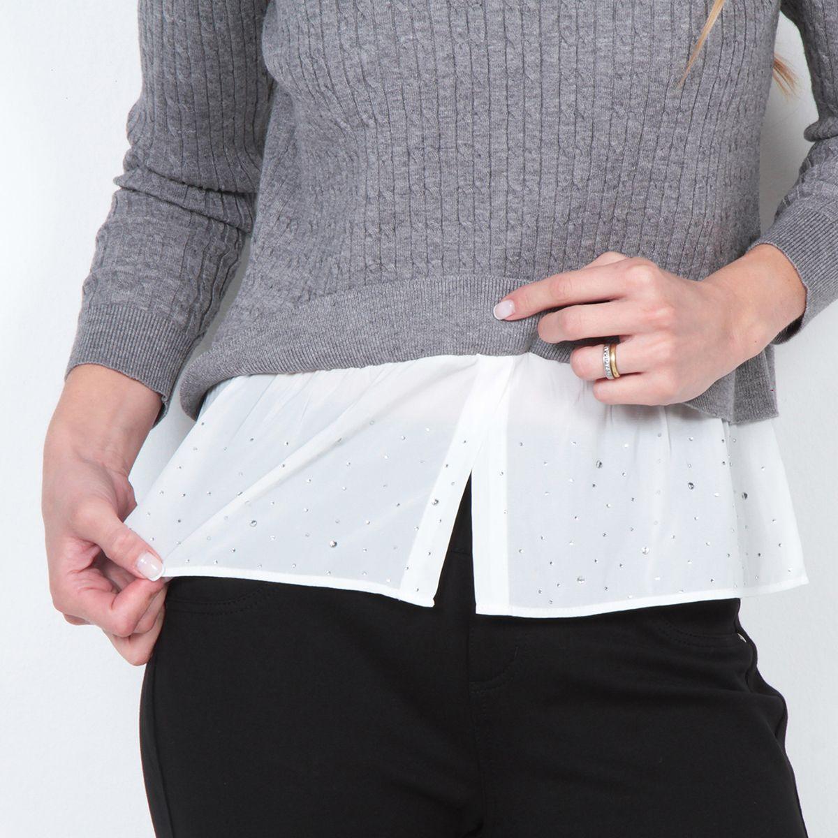 Swetare Escote Redondo Con Blusa Manga Larga-4