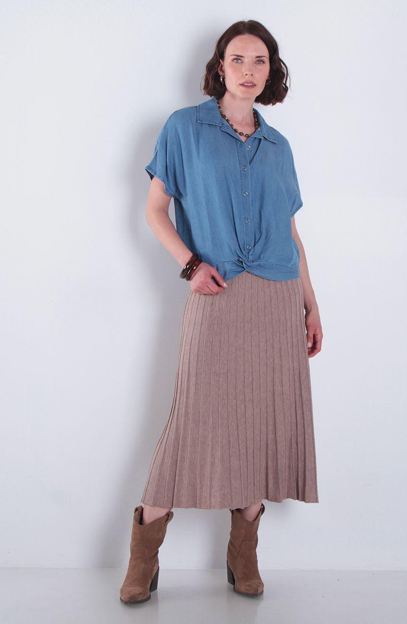 Blusa Manga Corta Lyocell Abotonada En Delantero-2