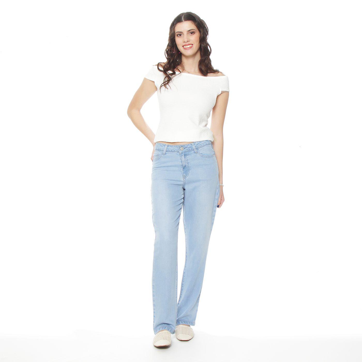 Pantalon Recto Lyocell Tiro Alto Pretina Basica 1 Boton-3