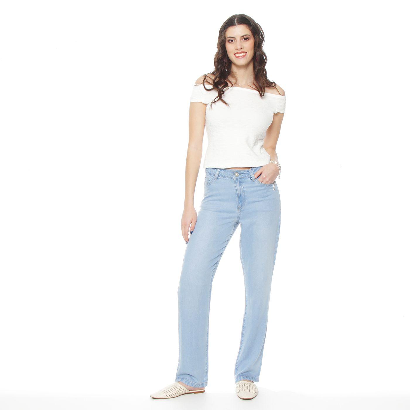 Pantalon Recto Lyocell Tiro Alto Pretina Basica 1 Boton-4