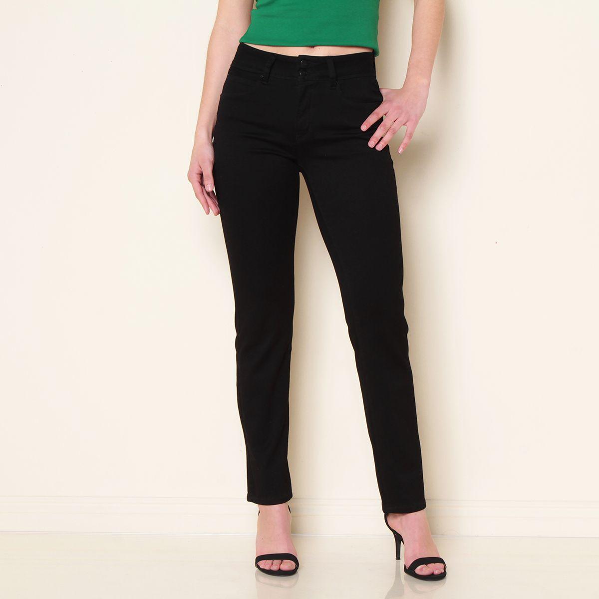 Jeans Tiro Alto Pretina Media 2 Botones Push Up Slim-0