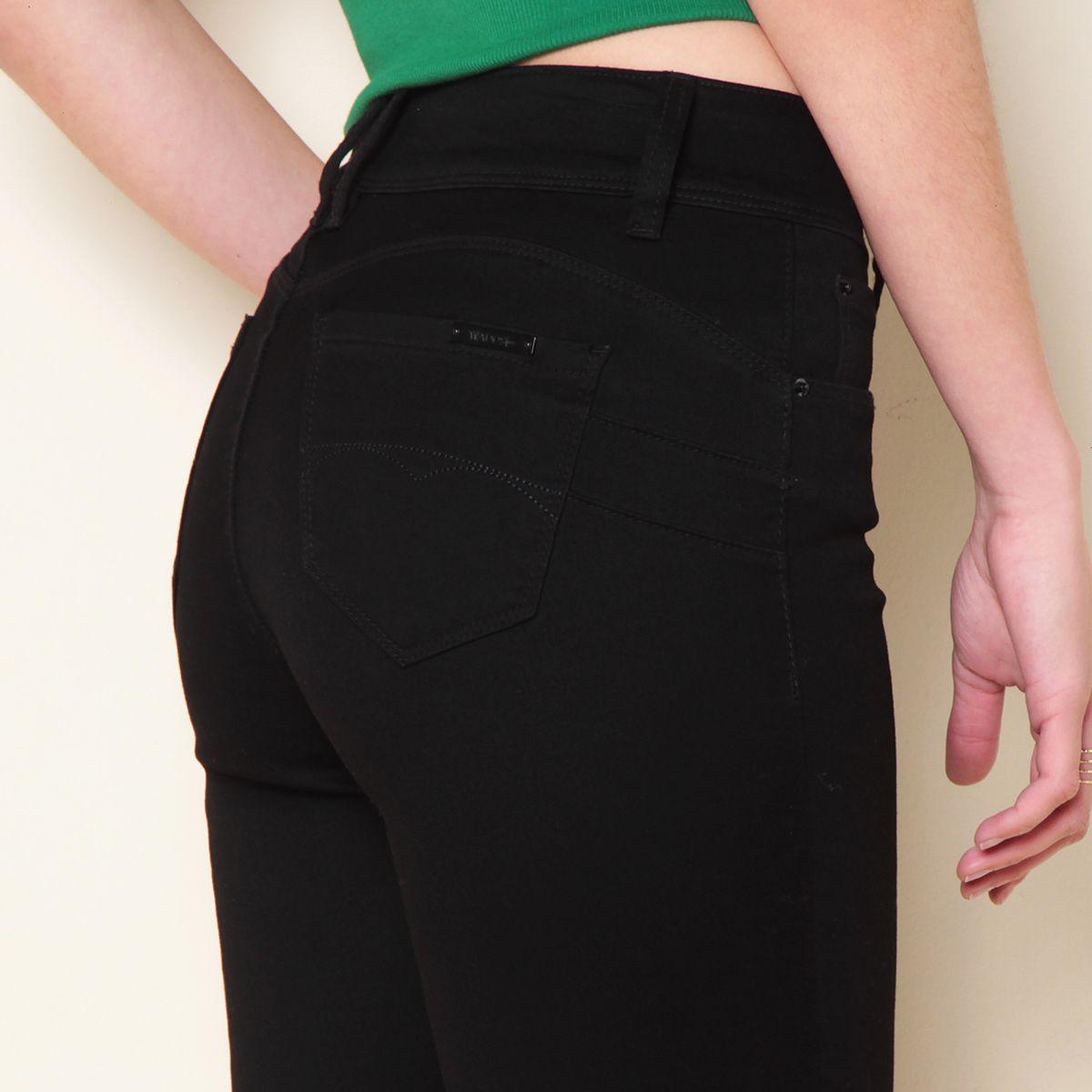 Jeans Tiro Alto Pretina Media 2 Botones Push Up Slim-4