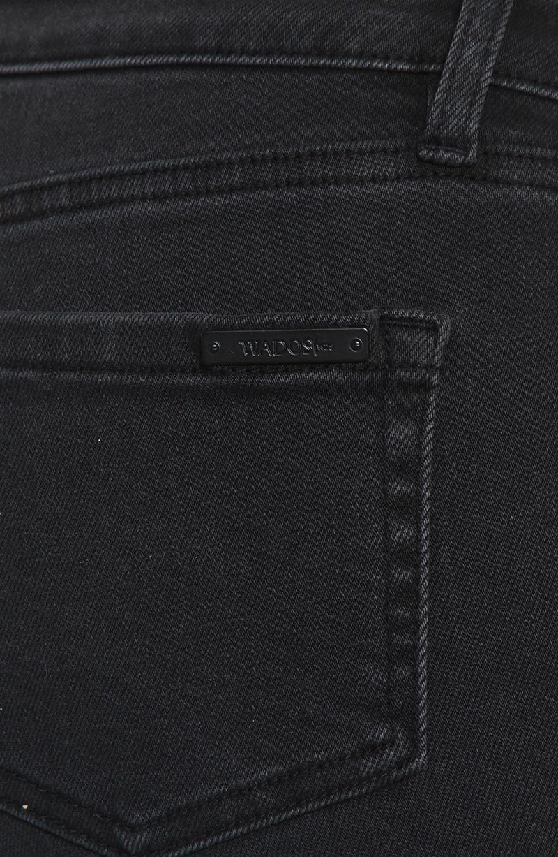 Jeans Wide Leg Cuff Tiro Medio Pretina  Basica 1 Boton-4