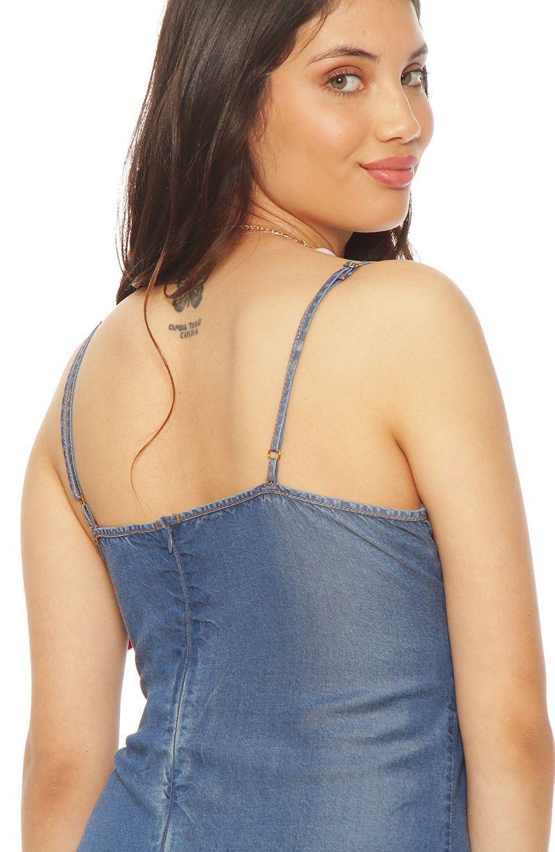 Vestido Sin Manga Tencel Escote V Con Corte En Delantero-4