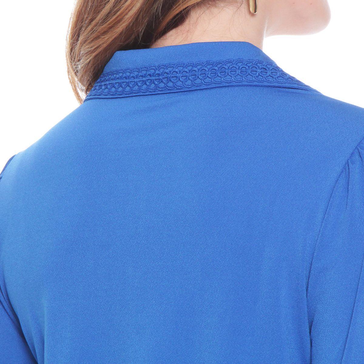 Blusa Manga Larga Con Botones En Escote Y Aplicacion En Cuello Y Punos-3