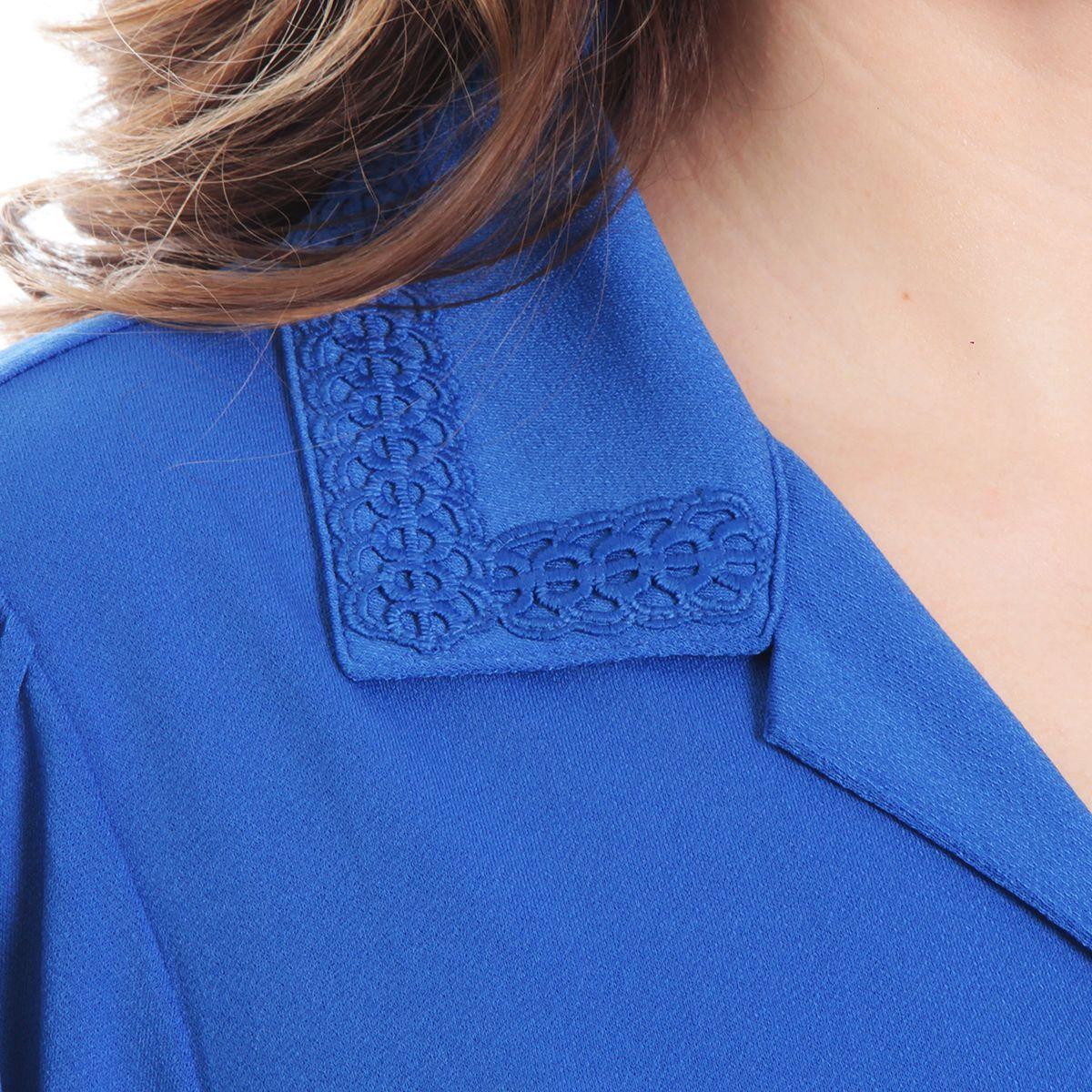 Blusa Manga Larga Con Botones En Escote Y Aplicacion En Cuello Y Punos-6