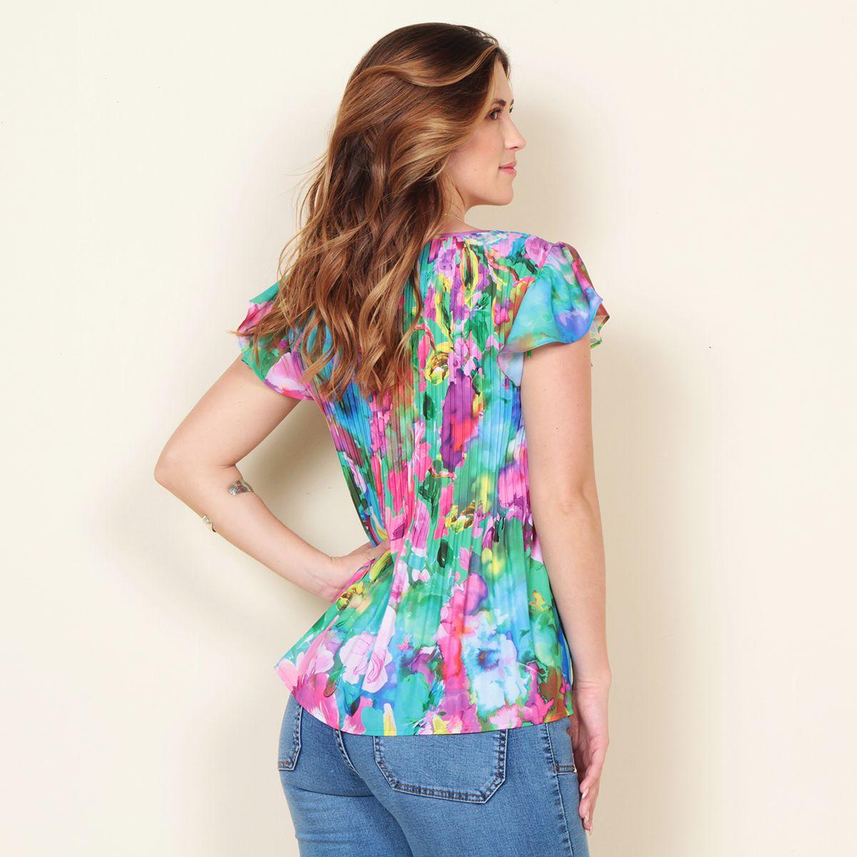 Blusa Plisada Manga Corta-3