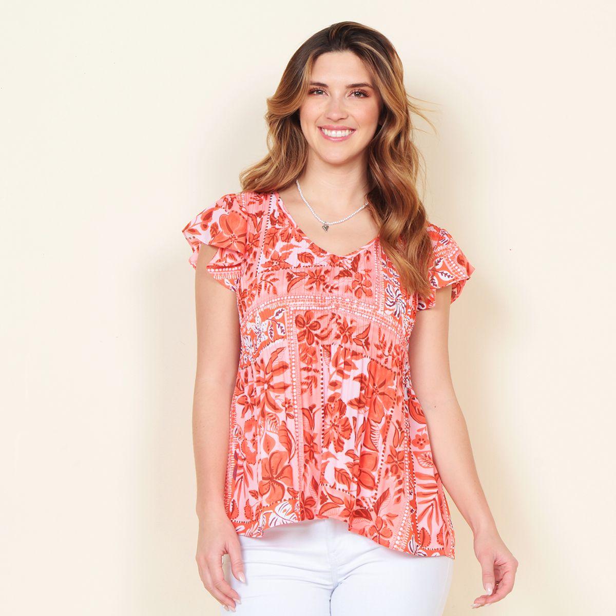 Blusa Plisada Manga Corta-0